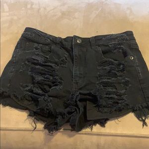 Black Distressed American Eagle Shorts